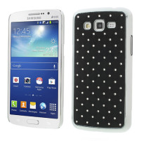 Луксозен твърд предпазен гръб с камъни за Samsung Galaxy Grand 2 G7100 / Grand 2 G7105 / Grand 2 Duos G7102 черен
